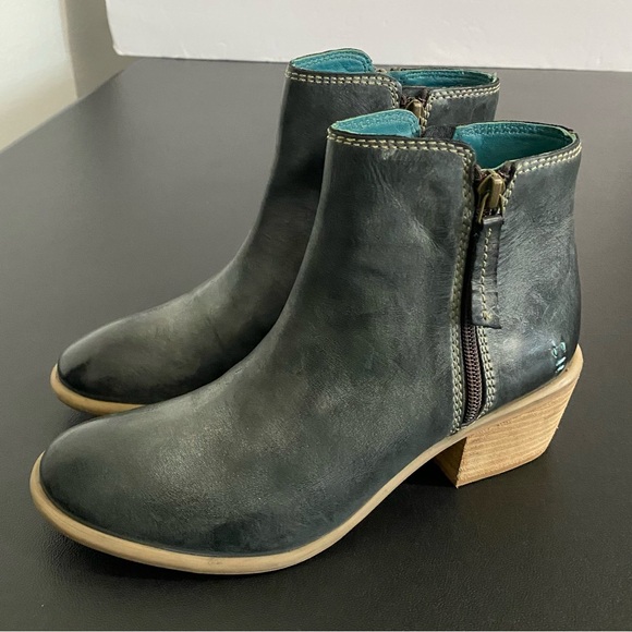 Bed Stu Roan Liz Leather Ankle Chelsea Boots Size 6 Black Epica Wash - Picture 4 of 14